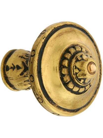 Portobello Jeweled Knob - 1 1/4 inch Diameter in Satin 24k Gold.